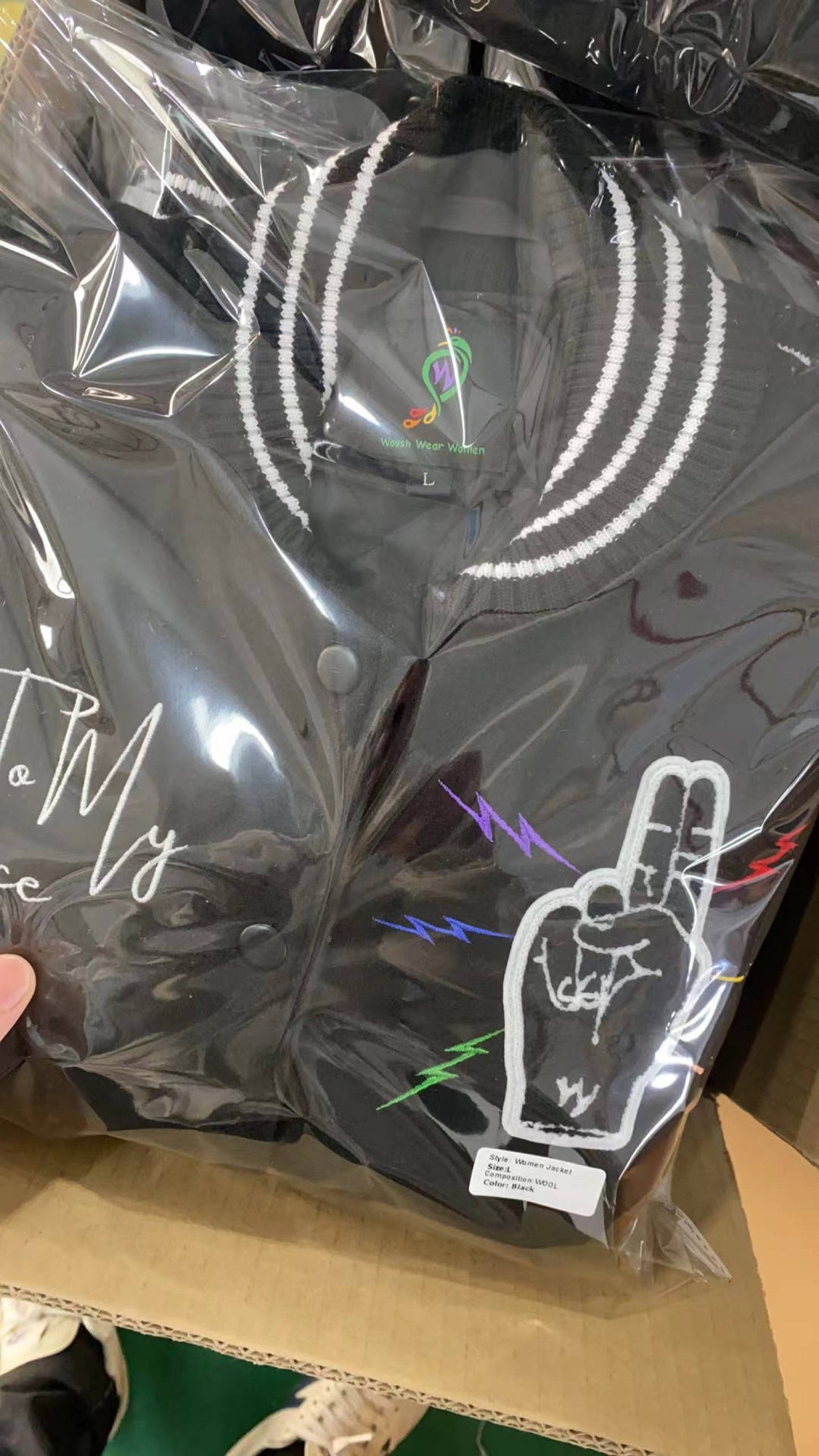 Womens Peace And Love Varsity Jacket