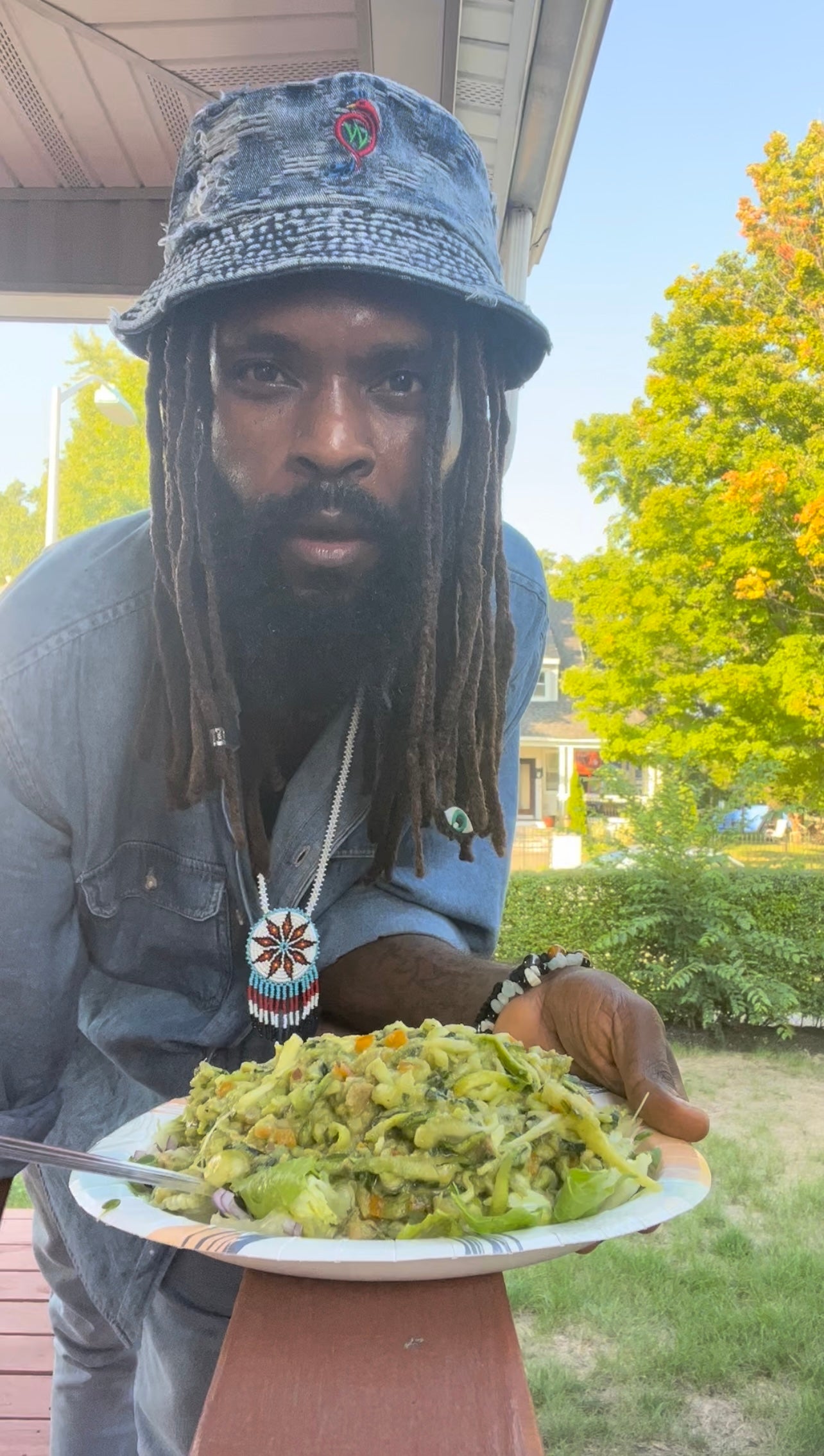 Bucket Hat-Distressed Denim