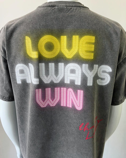 Womens Love Yourself Love AlwaysWin Washed T-shirt