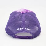 Load image into Gallery viewer, Purple velvet Love Always Win trucker hat
