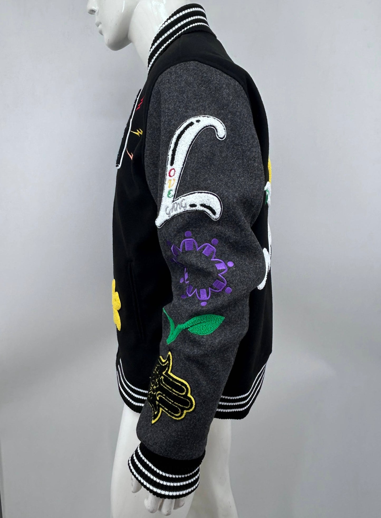 Mens Peace And Love Varsity Jacket