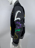 Load image into Gallery viewer, Womens Peace And Love Varsity Jacket
