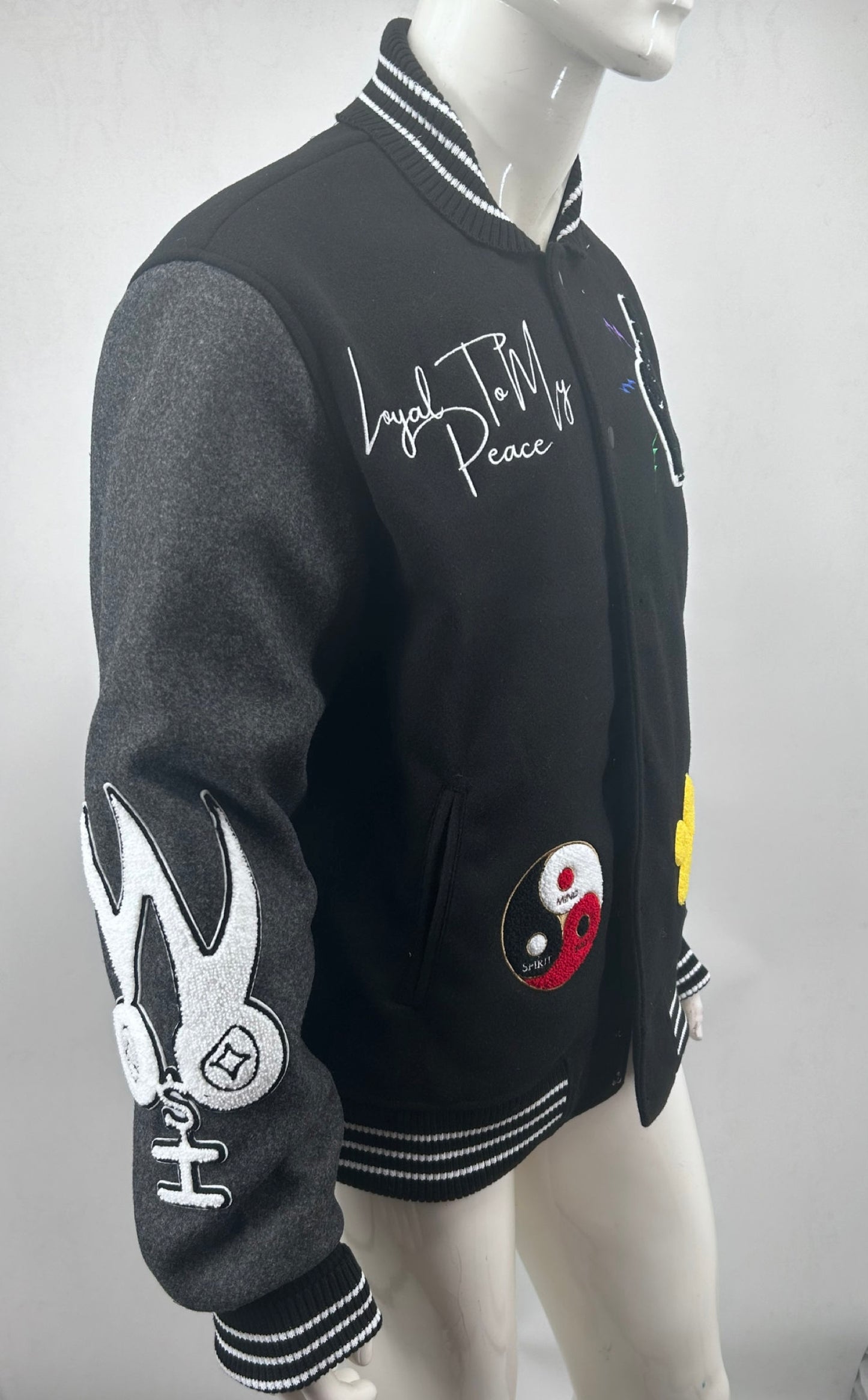 Mens Peace And Love Varsity Jacket