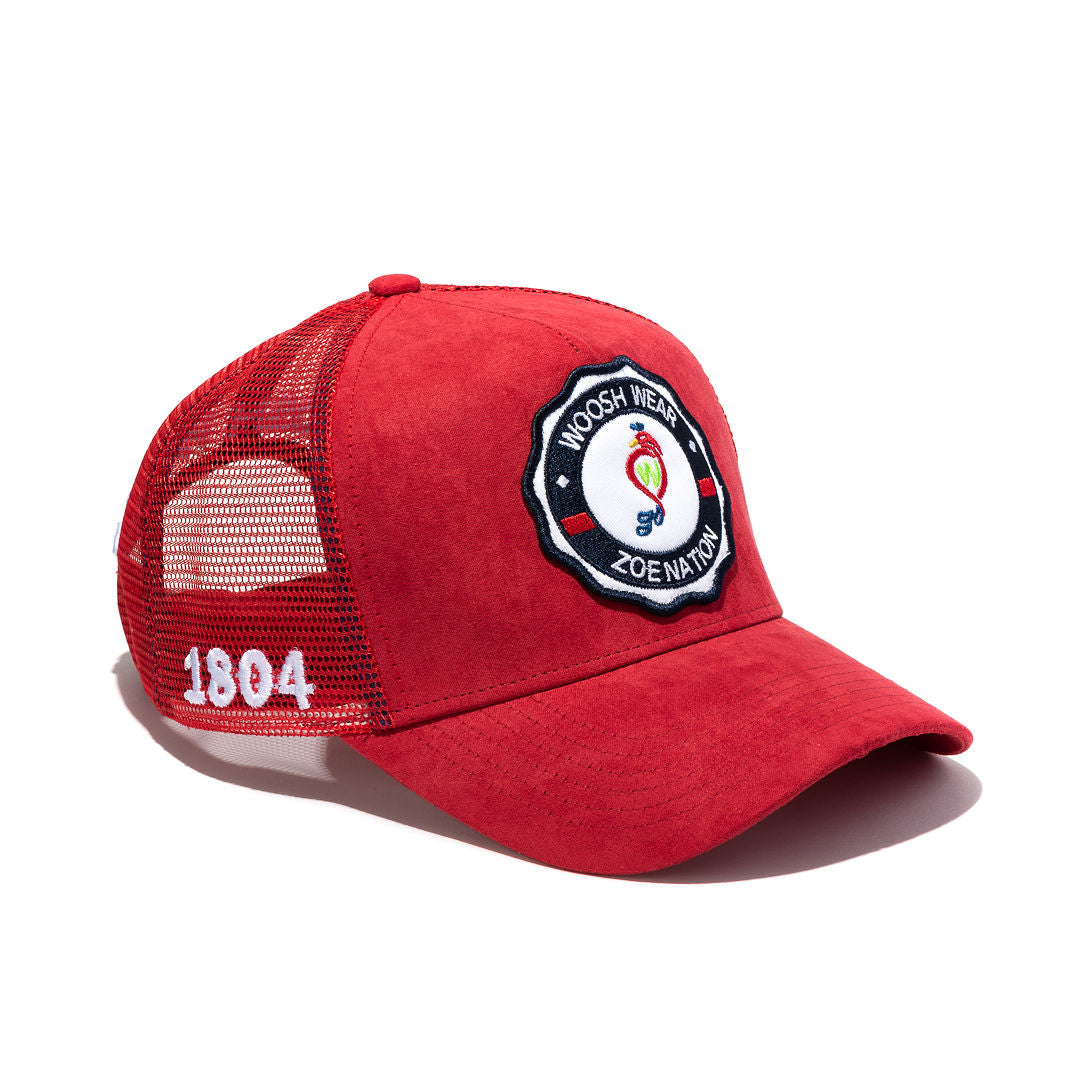 Summer 21'--Trucker Hat, Zoe Nation Red