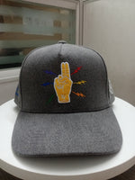 Load image into Gallery viewer, Cool Grey Denim Peace Is A Weapon Hat
