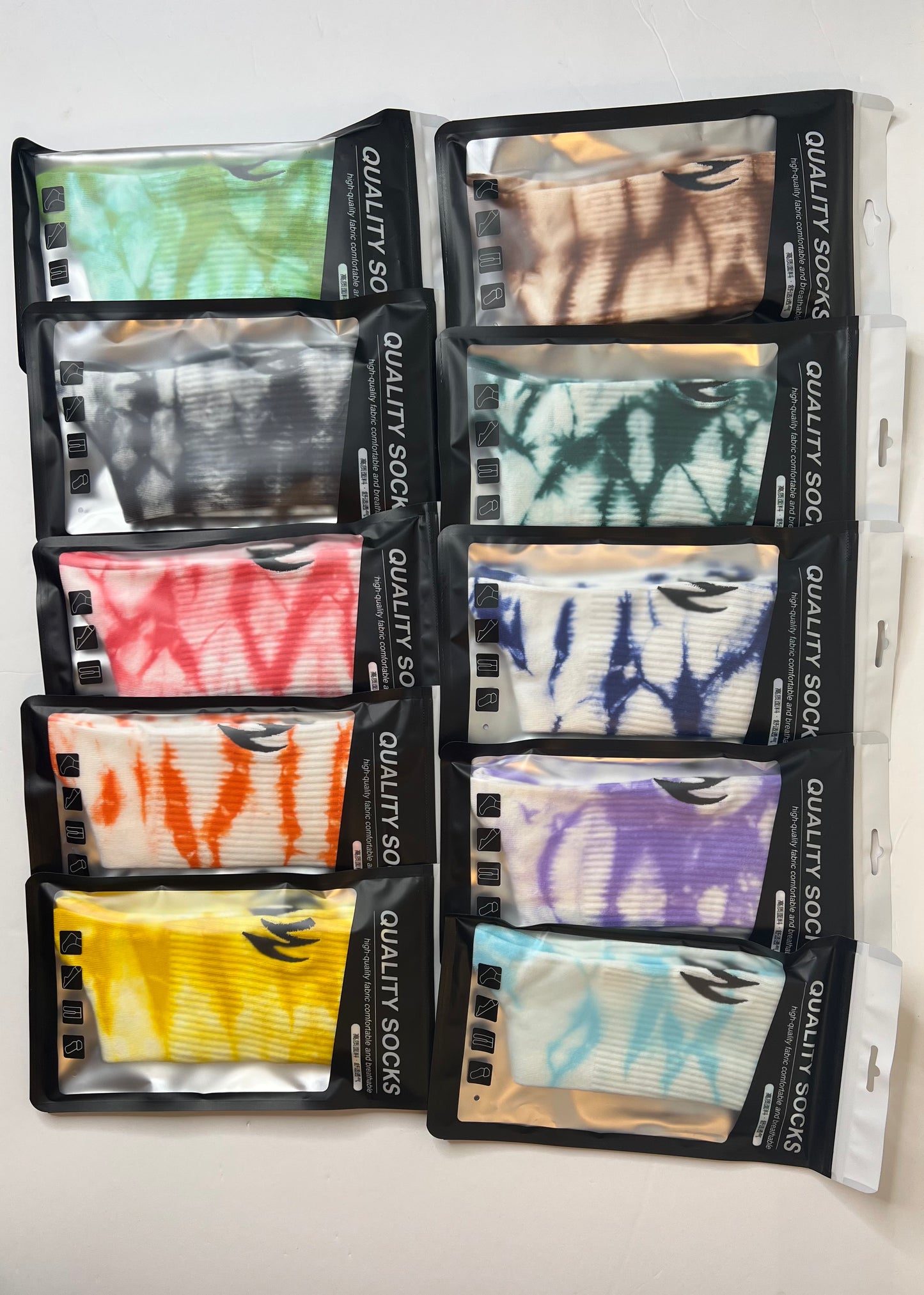 The W tie dye socks