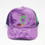 Load image into Gallery viewer, Purple velvet Love Always Win trucker hat
