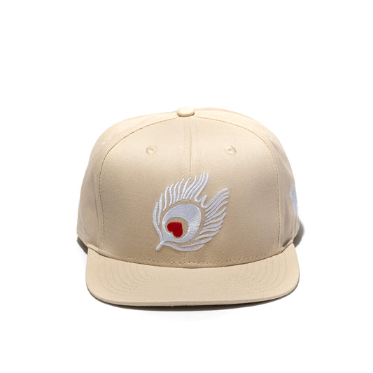 Flat Bill Feather-Beige