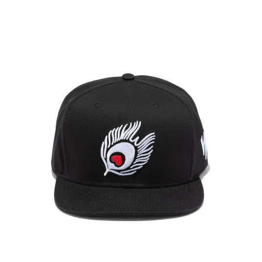 Flat Bill Feather-Black