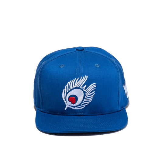 Flat Bill Feather-Cobalt