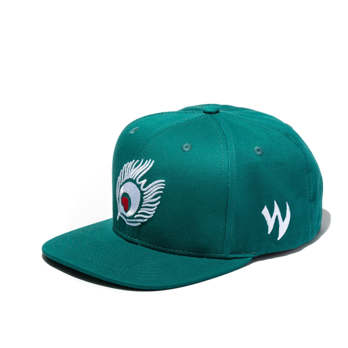 Flat Bill Feather-Green