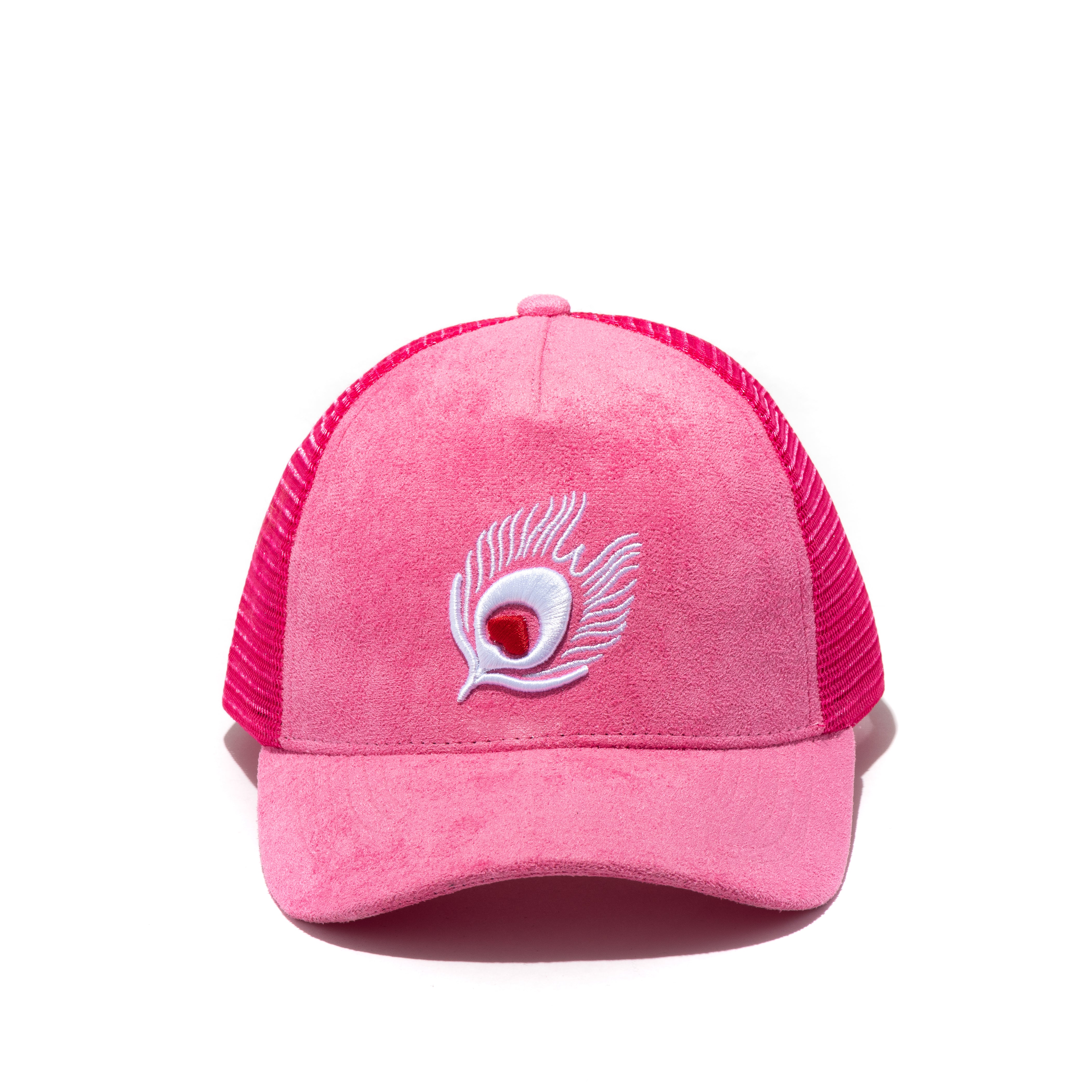 Trucker Hat Feather-Pink